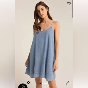 NWT Z supply shana gauze mini jean dress